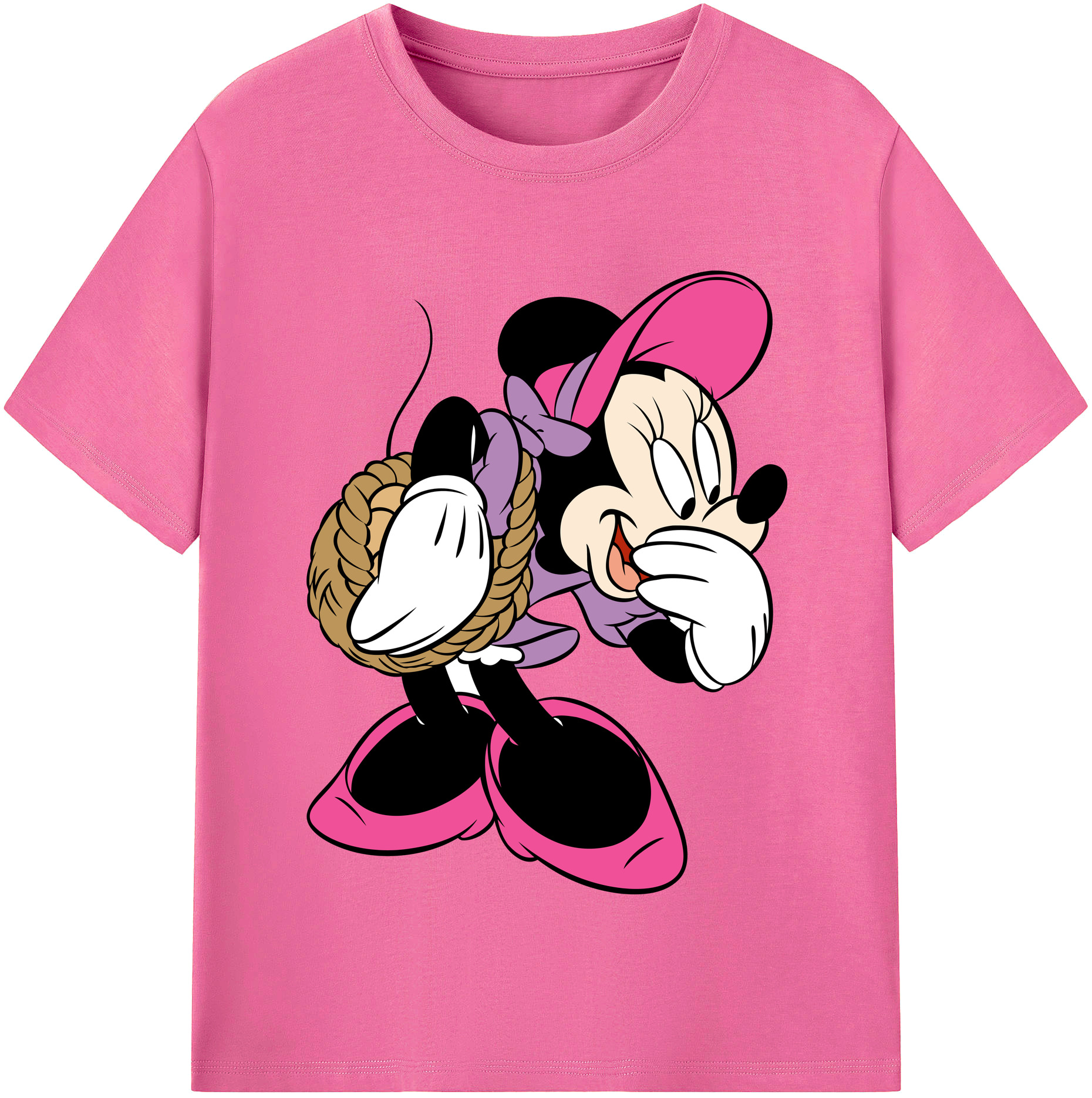 （画像用） ミッキーマウス Mickey Mouse レディースカジュアルプリントTシャツ（綿100％）